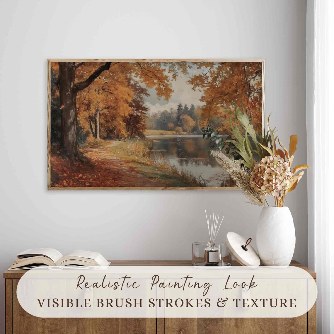 Fall Landscape Art Print, Farmhouse Autumn Painting - Image 2