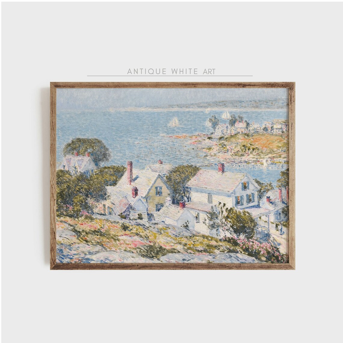 Summer Coastal Vintage Country Painting Art Print