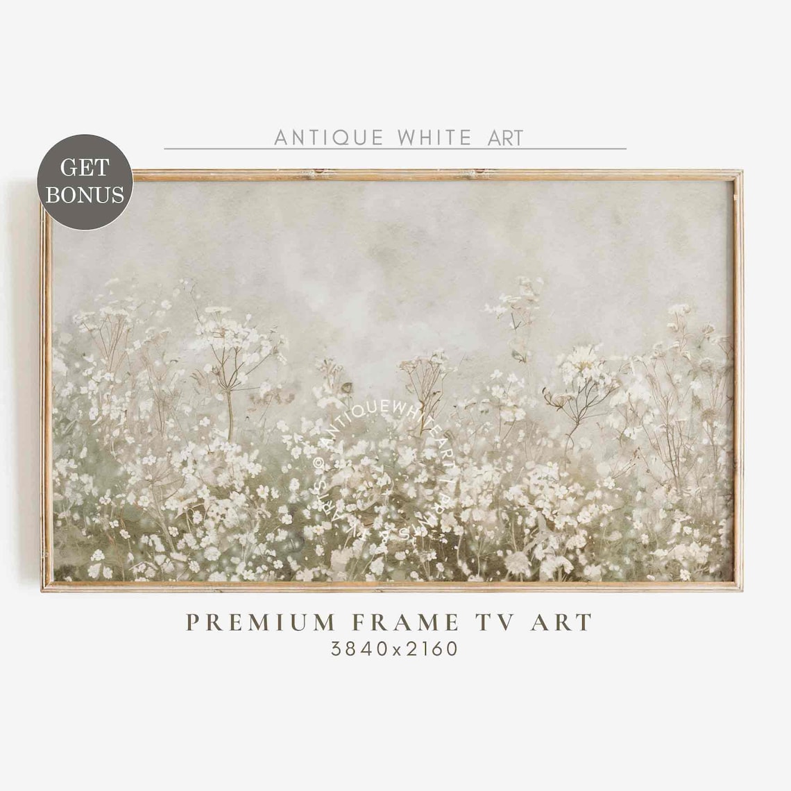 Neutral Floral Art Print, Beige Wildflowers - Image 4