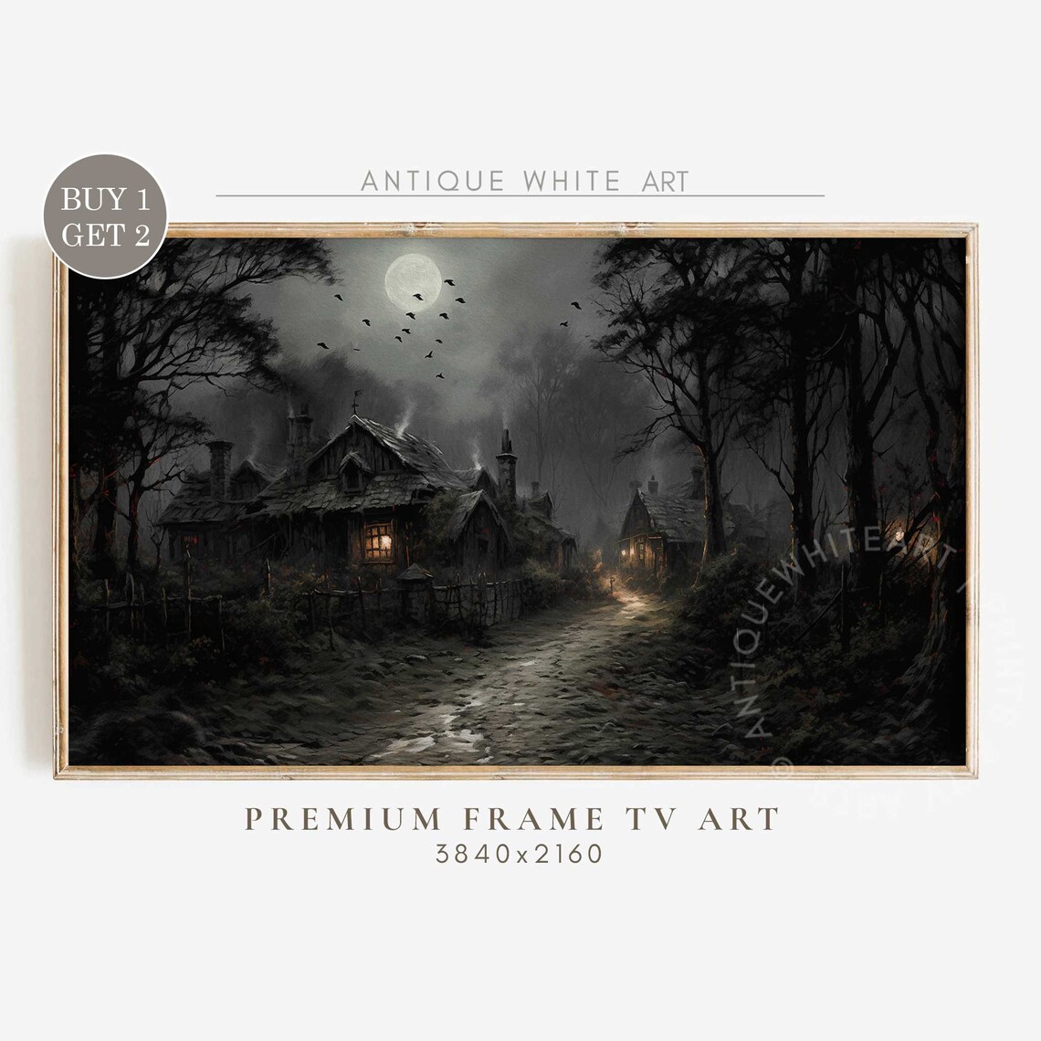 Halloween Vintage Ghostly Haunted House Art Print