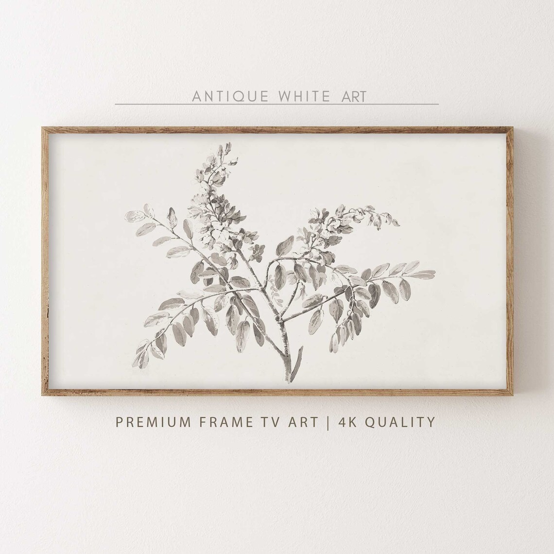 Neutral Flower Sketch Art Print, Vintage Autumn Sketch