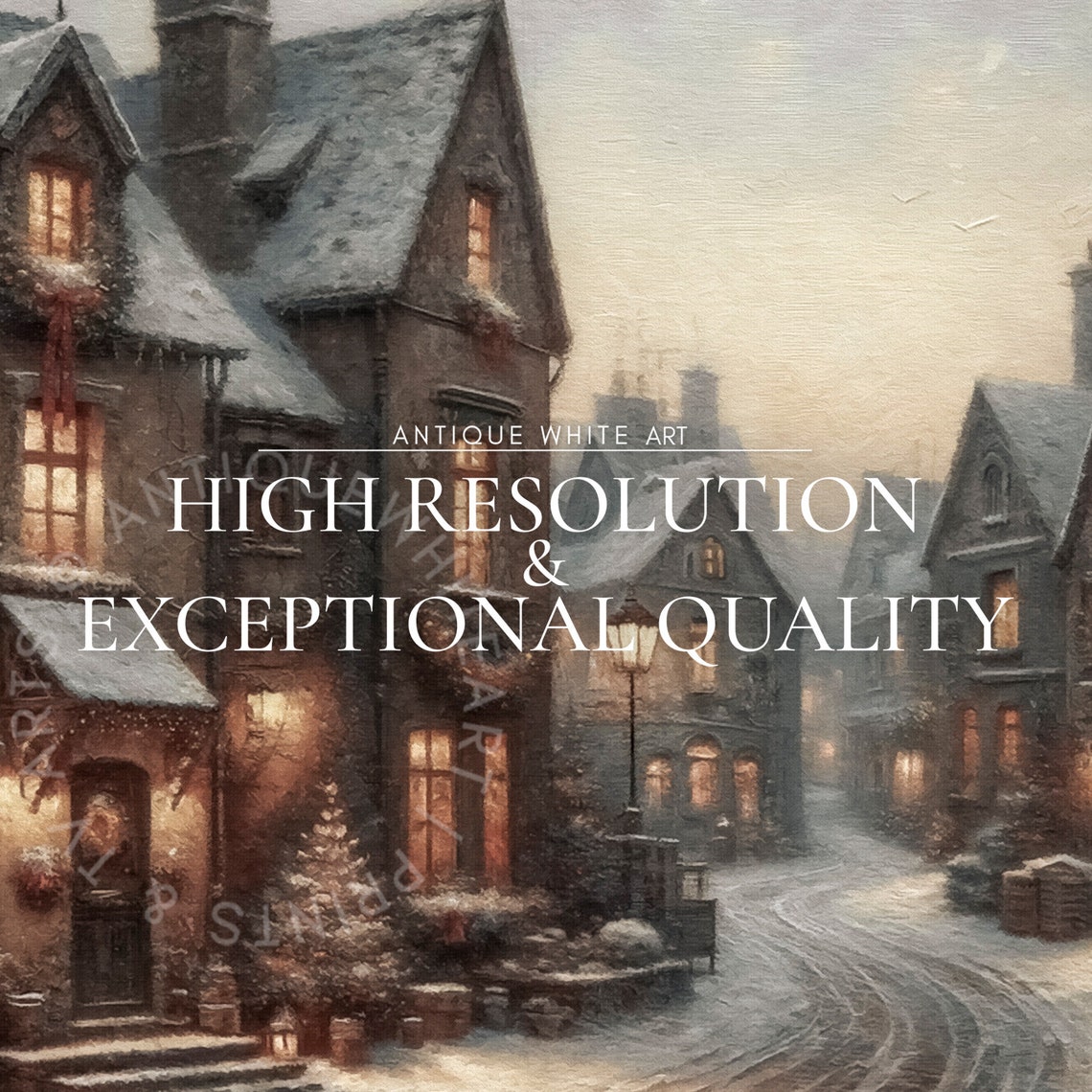 Christmas Frame Tv Art Vintage Farmhouse Winter Old Town Painting For Tv The Frame Tv Holiday Tv Art Holiday Home Decor Wa21 - Image 4