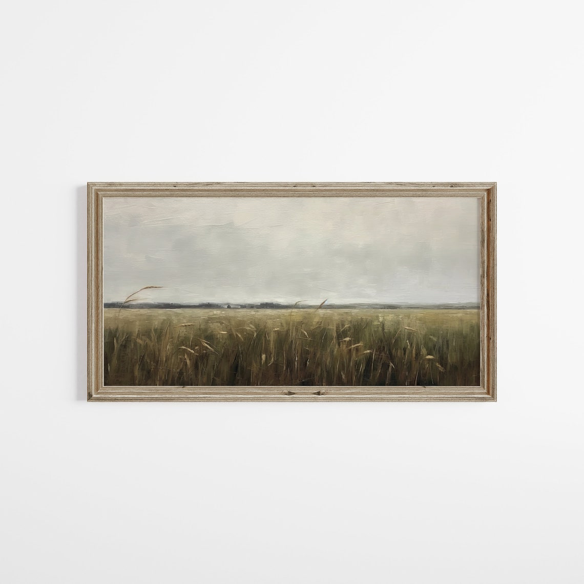Panoramic Moody Wheat Field Landscape Print Panoramic Vintage Art Farm House Wall Print Rustic Panoramic Wall Print - Image 2