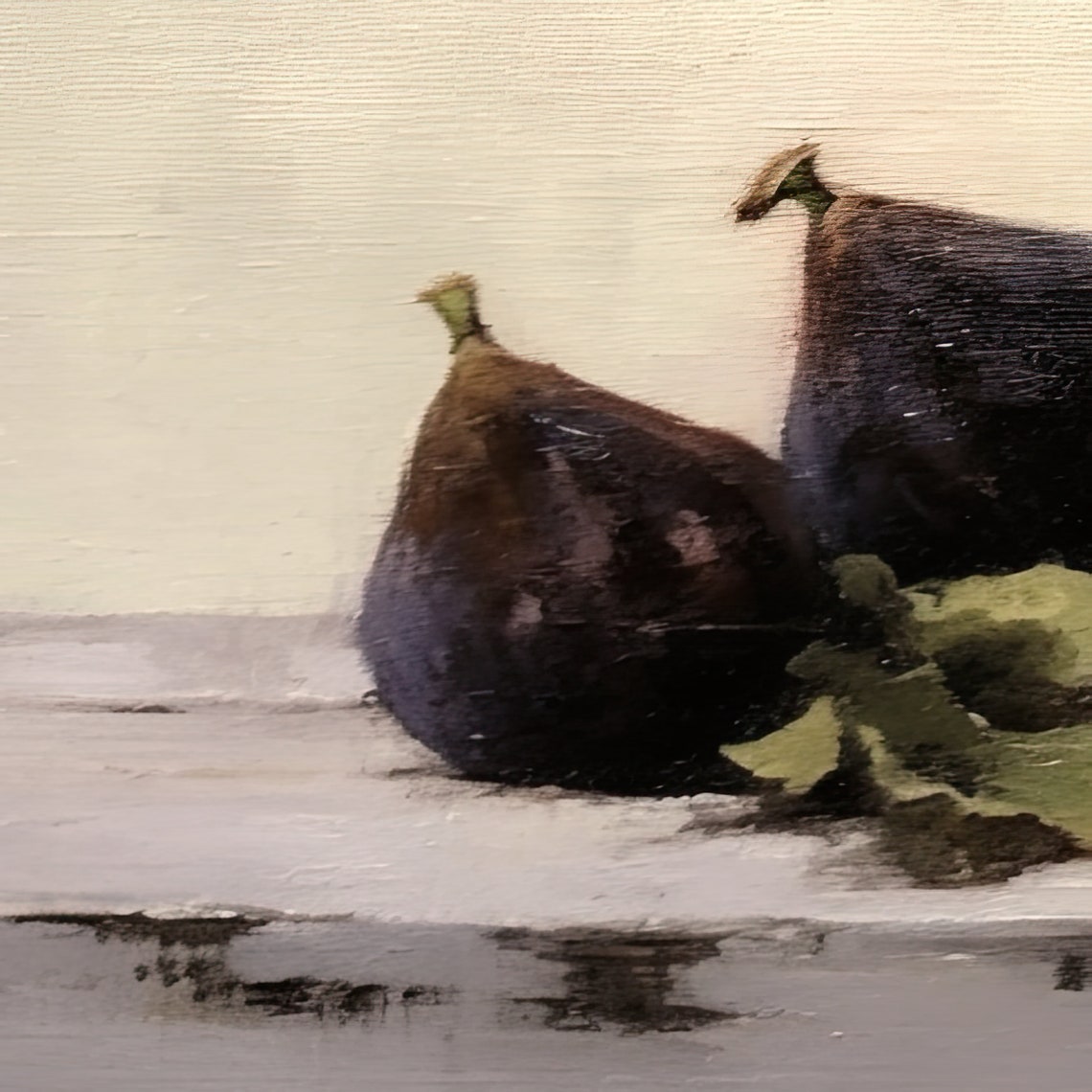 Dark Purple Fig Still Life On Linen Minimalist Vintage Fruit Poster - Image 3