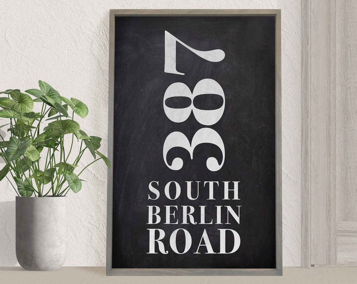 Personalized Chalkboard Style Address Sign House Number Poster