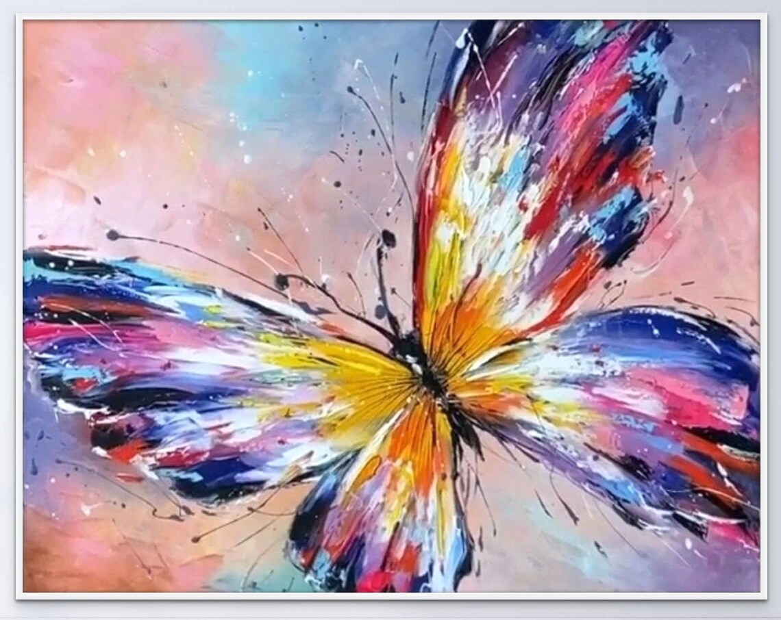 Colorful Butterfly Abstract Art Print for Nursery