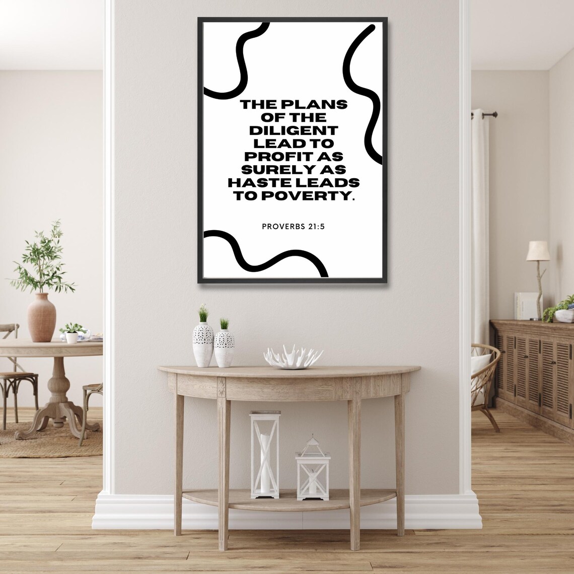 Proverbs 215 Wall Art Christian Bible Verse Print The Plans Of Diligent Motivational Scripture Decor Faithbased Office