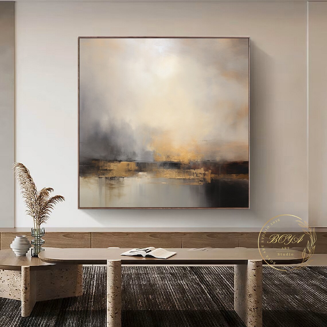 Minimalist Beige Seascape Abstract Art Print, Wabi Sabi - Image 5