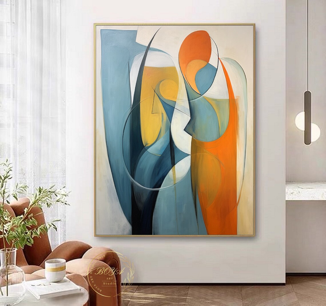 Orange Abstract Portrait Art Print, Modern Wall Art - Image 2