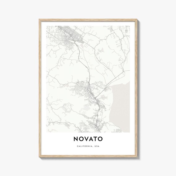 Novato California City Street Map Minimalist Decor Art Poster