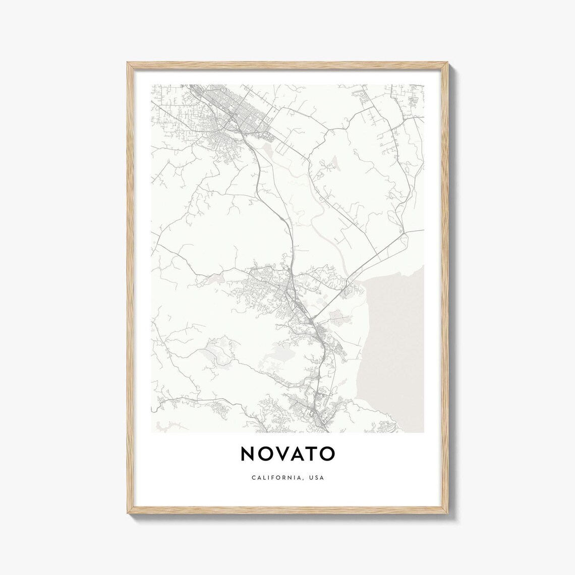 Novato California City Street Map Minimalist Decor Art Poster