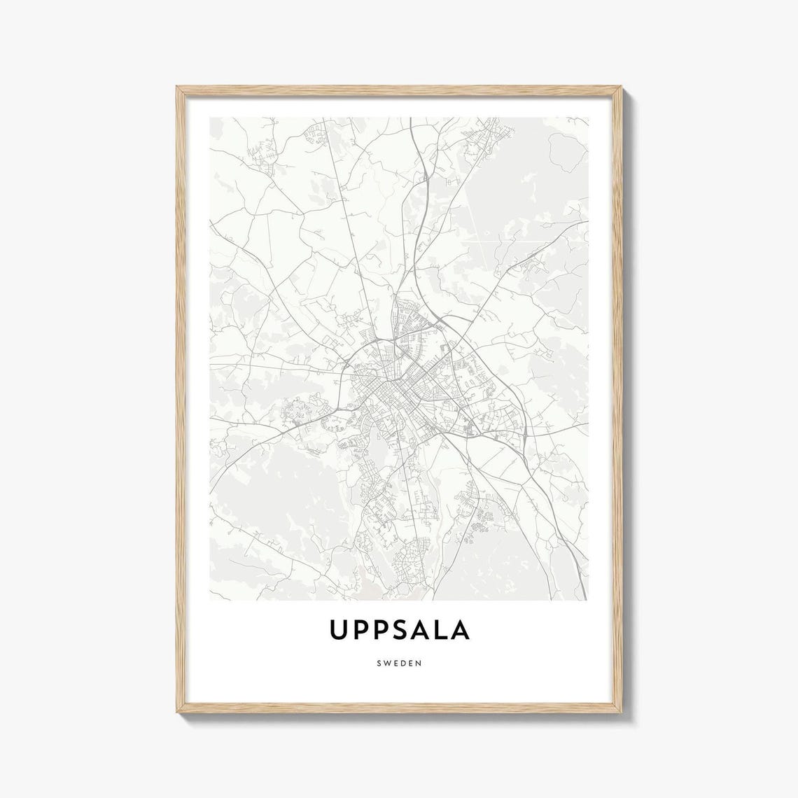 Uppsala Sweden Minimalist University City Map Poster Nordic Style