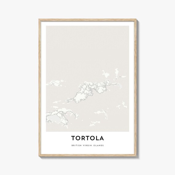 Tortola British Virgin Islands Minimalist Island Map Art Print