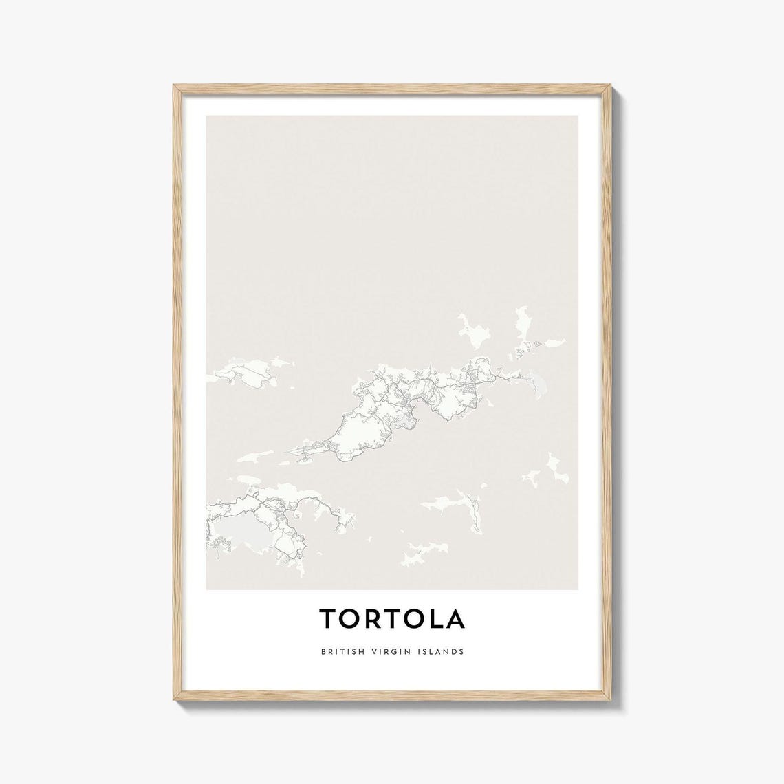Tortola British Virgin Islands Minimalist Island Map Art Print