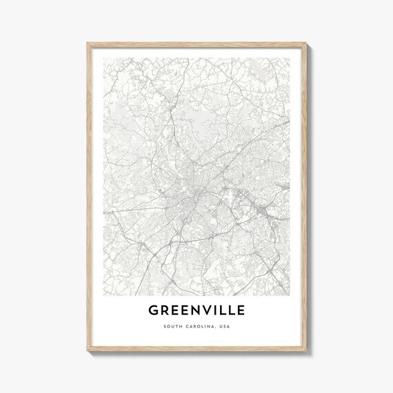 Greenville South Carolina USA Minimalist City Map Line Art Poster