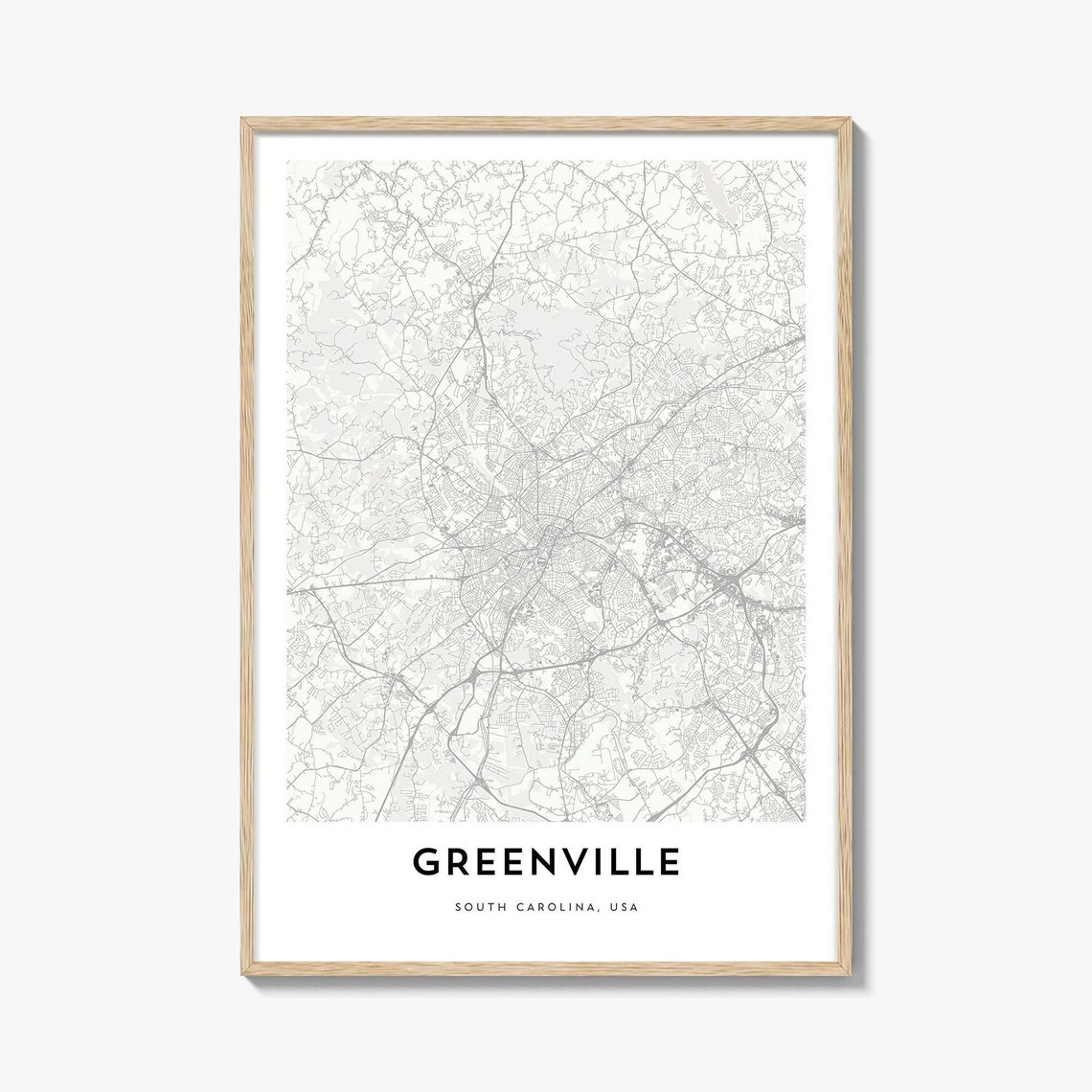 Greenville South Carolina USA Minimalist City Map Line Art Poster