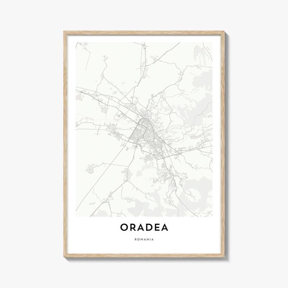 Oradea Romania Elegant Minimalist City Street Map Art Poster