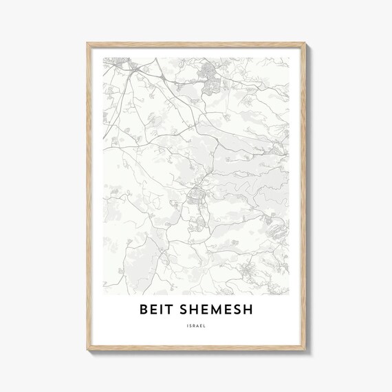 Beit Shemesh Israel Minimalist City Map Line Art Travel Poster