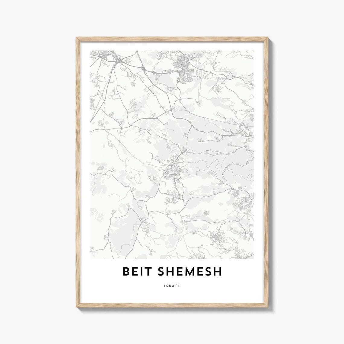 Beit Shemesh Israel Minimalist City Map Line Art Travel Poster