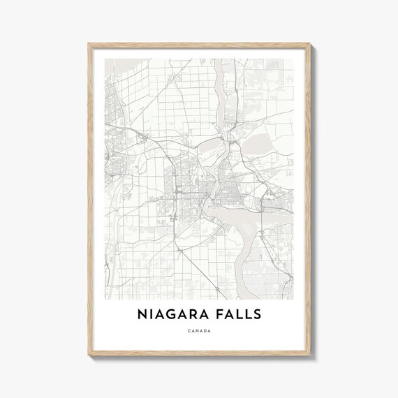 Niagara Falls Canada City Map Poster Minimalist River Street Plan Art