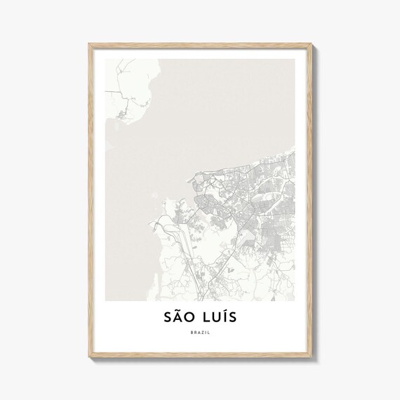 São Luís Brazil Minimalist City Map Street Line Art Travel Poster