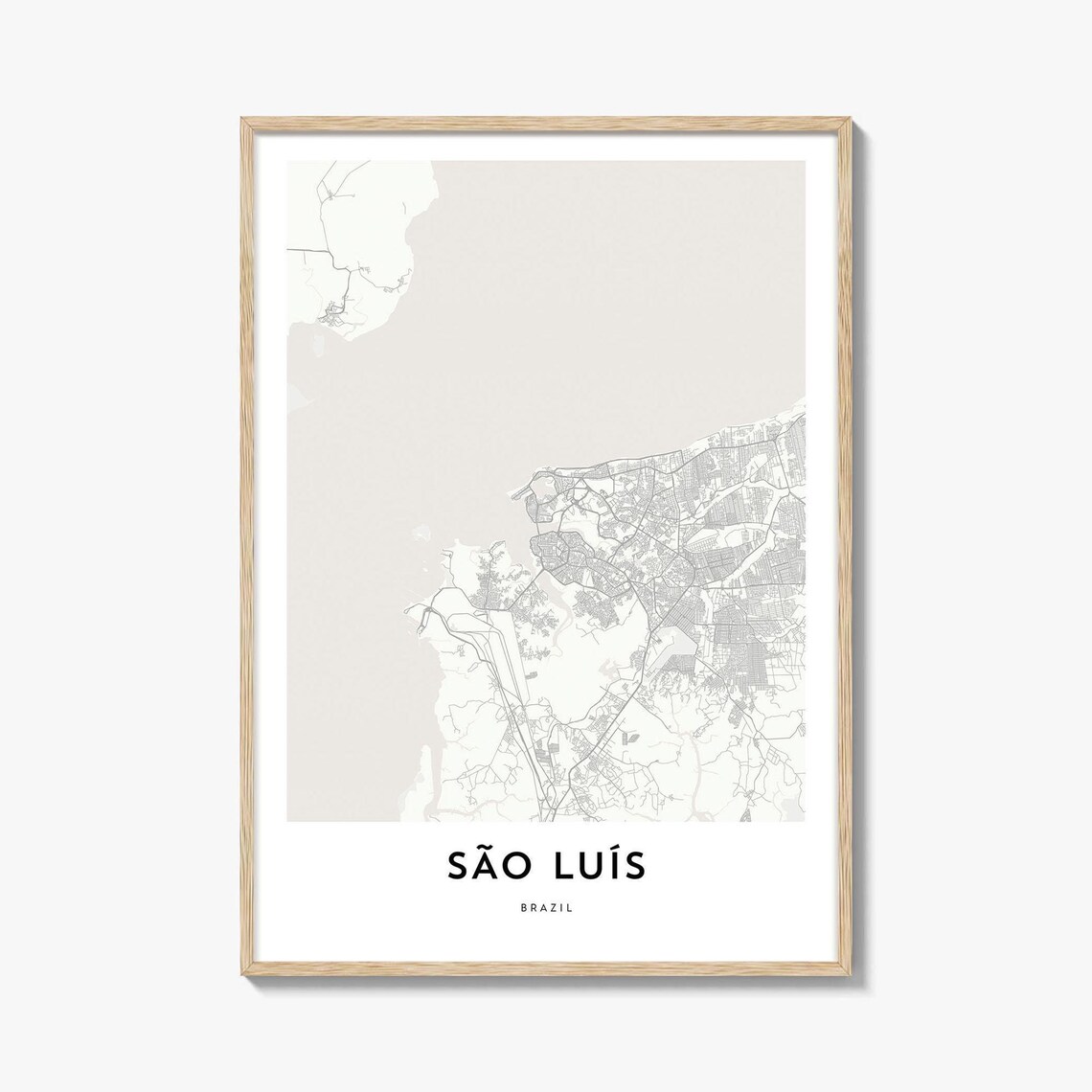 São Luís Brazil Minimalist City Map Street Line Art Travel Poster