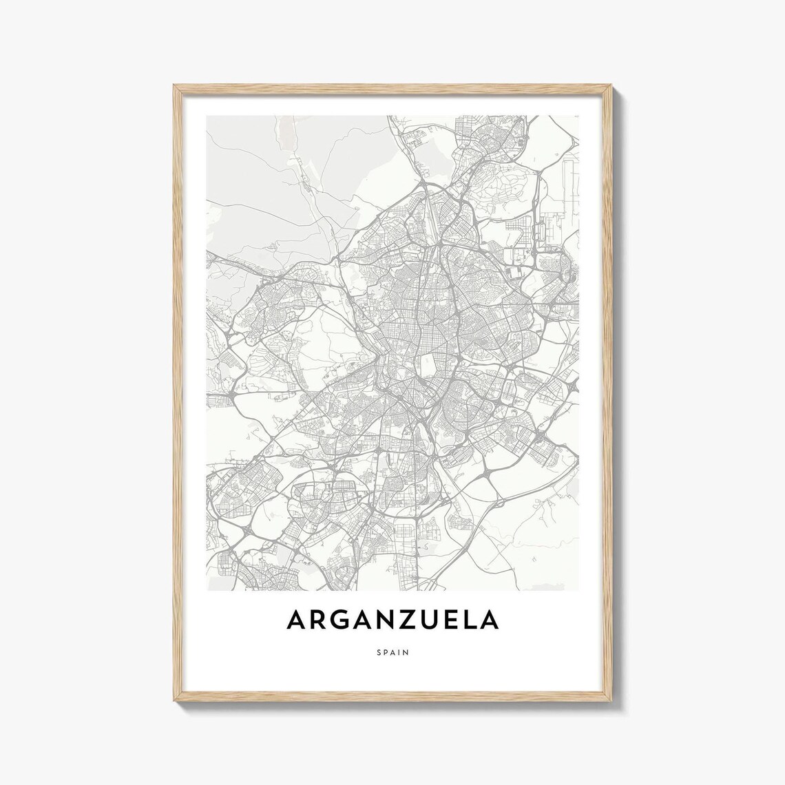 Arganzuela Spain Minimalist City Street Map Modern Decor Poster