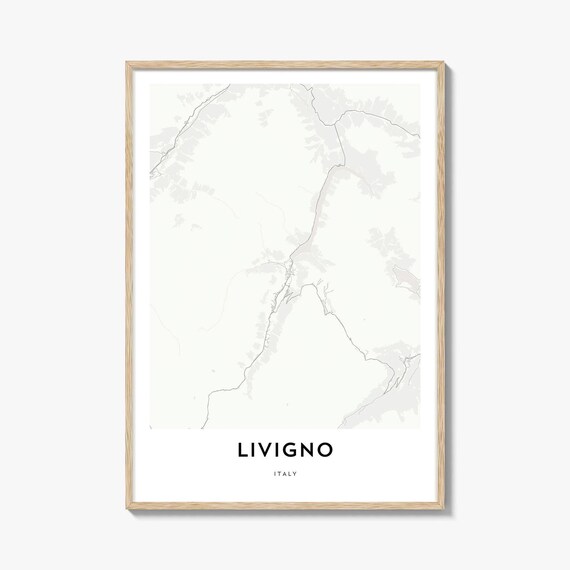 Livigno Italy Minimalist Street Map Art Poster for Home Decor