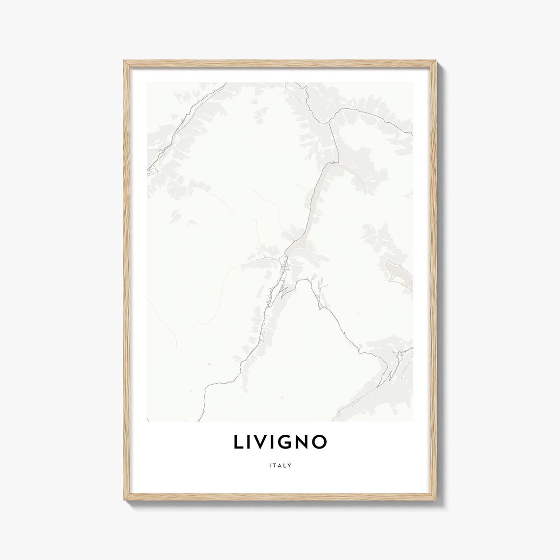 Livigno Italy Minimalist Street Map Art Poster for Home Decor