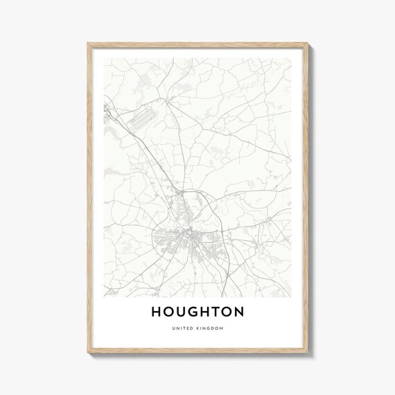 Houghton England United Kingdom Minimalist City Map Wall Art