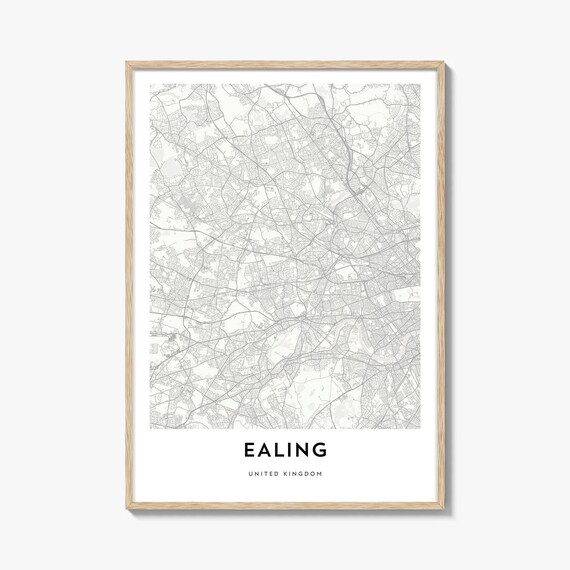 Minimalist Ealing London United Kingdom City Street Map Poster