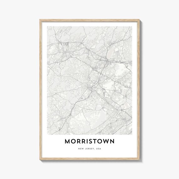 Morristown New Jersey Minimalist City Street Map Gift Art Poster