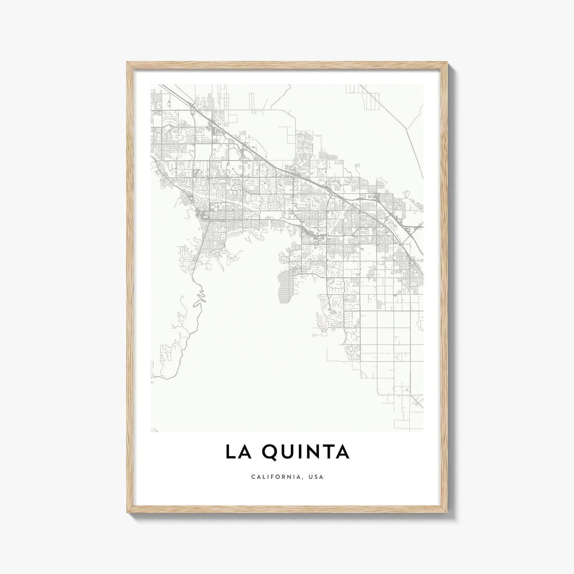 La Quinta California Minimalist Street Map City Line Art Poster