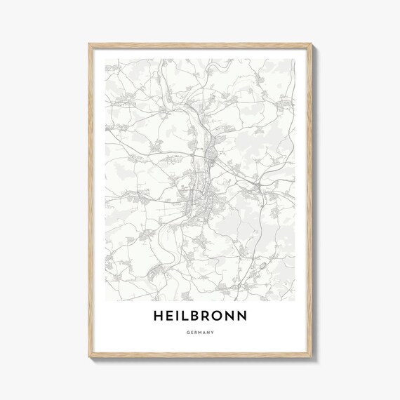 Heilbronn Germany Minimalist City Street Map Modern Decor Poster