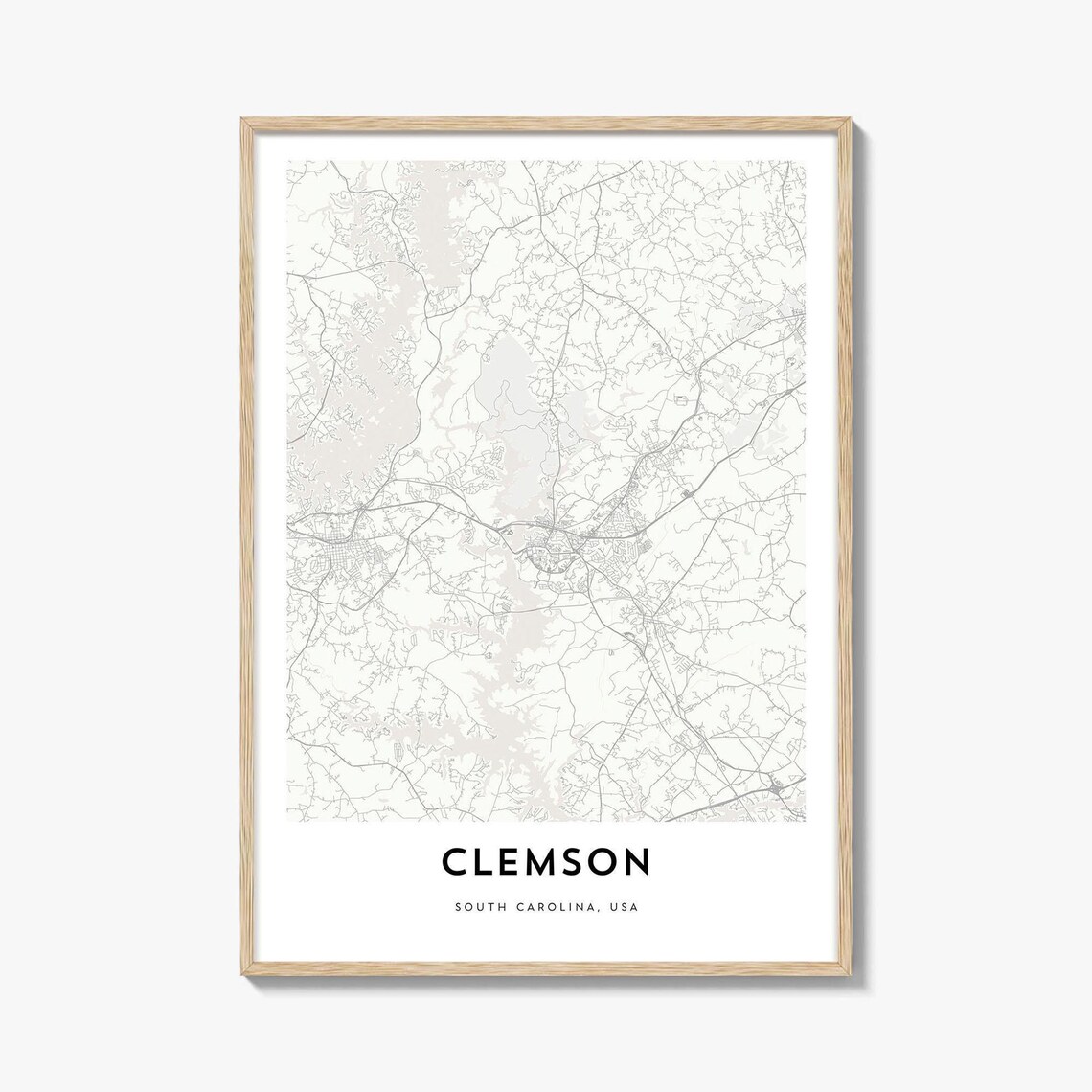 Clemson South Carolina USA Minimalist Street Map City Poster