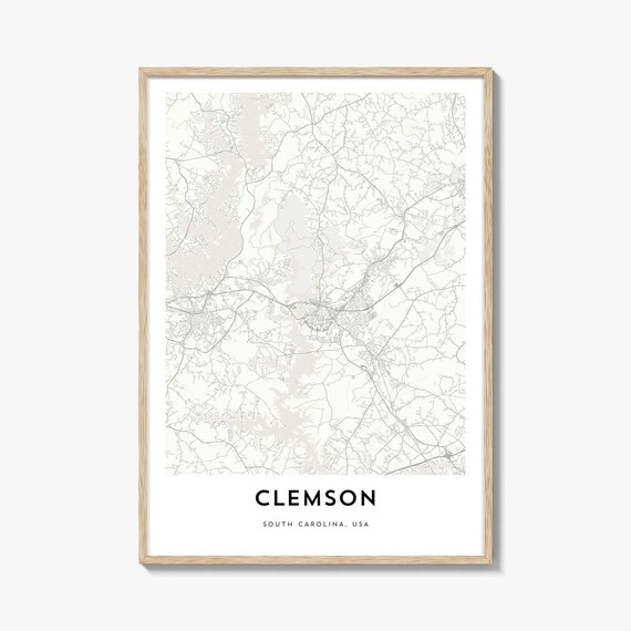Clemson South Carolina USA Minimalist Street Map City Poster