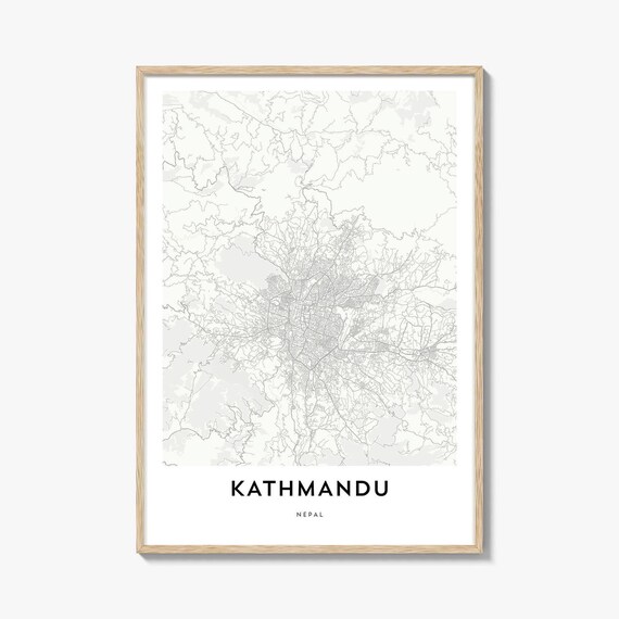 Kathmandu Nepal Minimalist City Map Art Poster for Home Decor
