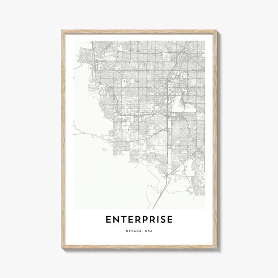 Enterprise Nevada Minimalist City Street Map Modern Line Art Poster