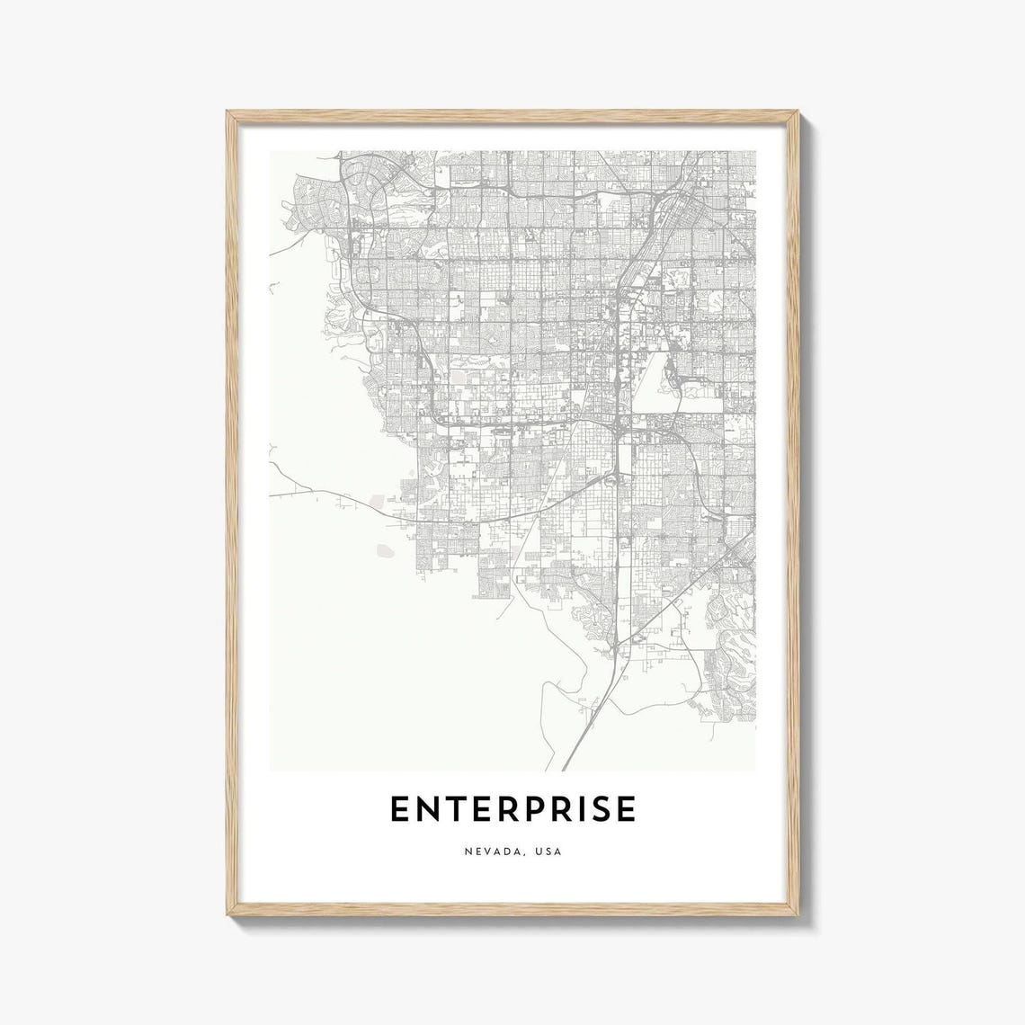 Enterprise Nevada Minimalist City Street Map Modern Line Art Poster