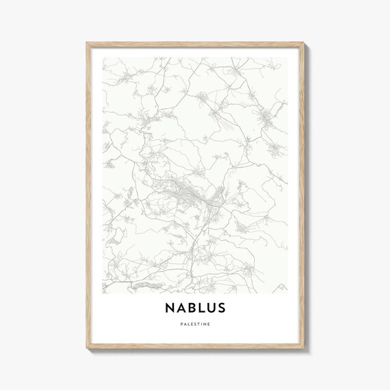 Nablus Palestine Minimalist City Street Map Gift Decor Art Poster