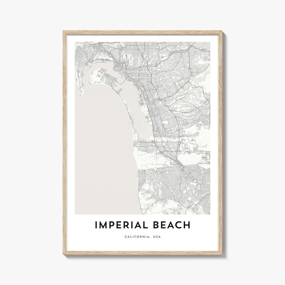 Imperial Beach California Minimalist City Map Line Art Poster