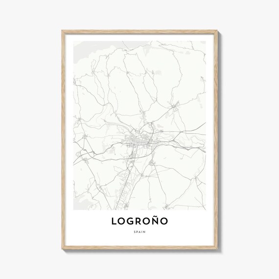 Logroño Spain Minimalist City Street Map Modern Decor Poster