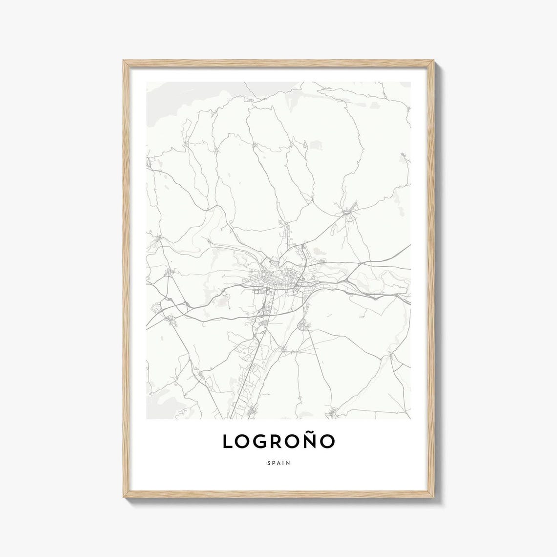 Logroño Spain Minimalist City Street Map Modern Decor Poster