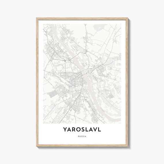 Yaroslavl Russia Minimalist Black And White City Map Art Poster