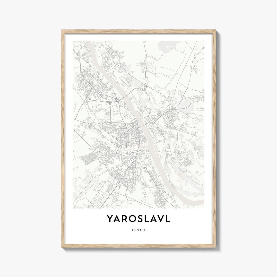 Yaroslavl Russia Minimalist Black And White City Map Art Poster