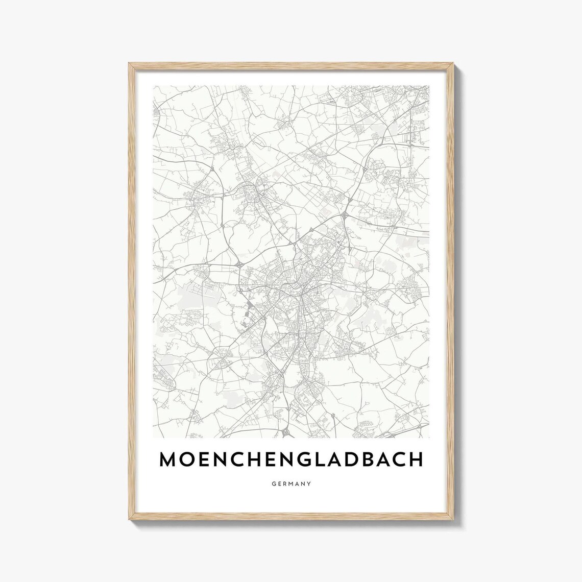 Moenchengladbach Germany Minimalist City Street Map Travel Poster