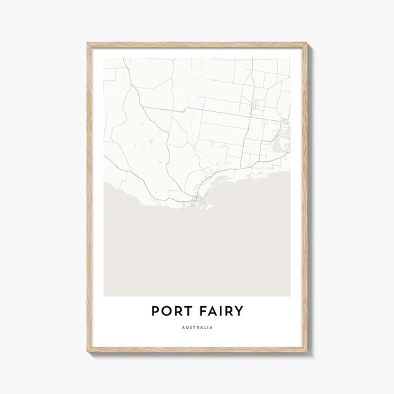 Port Fairy Australia Coastal Town Minimalist Street Map Poster