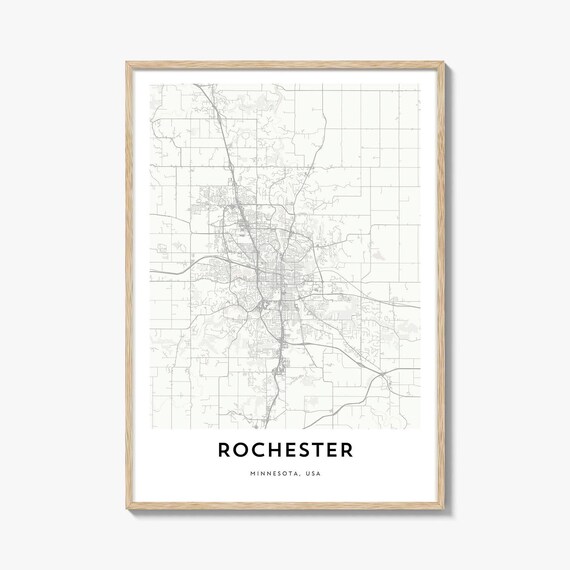 Rochester Minnesota USA Minimalist City Street Map Art Poster
