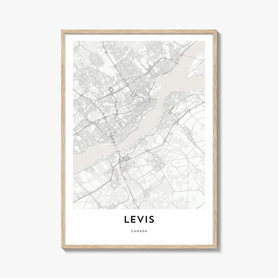Levis Canada Minimalist City Street Map Travel Home Decor Poster