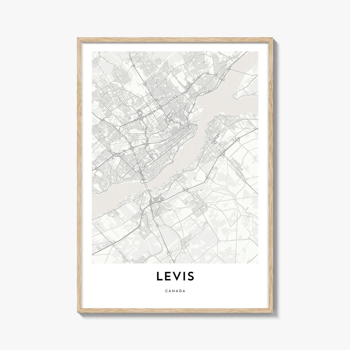 Levis Canada Minimalist City Street Map Travel Home Decor Poster